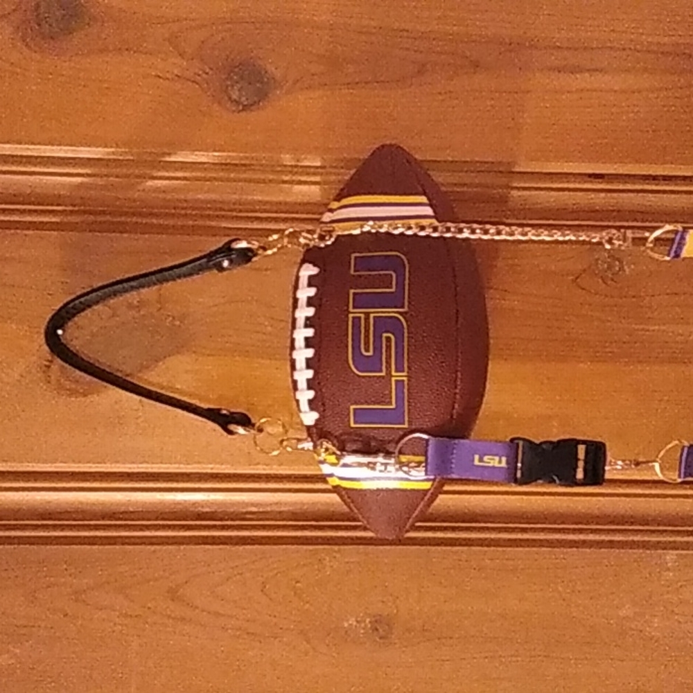 LIMITED EDITION HANDMADE Football Purse NCAA COLLEGE (LSU TIGERS) 🏈 - Picture 11 of 17